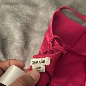 Pink garage crop top